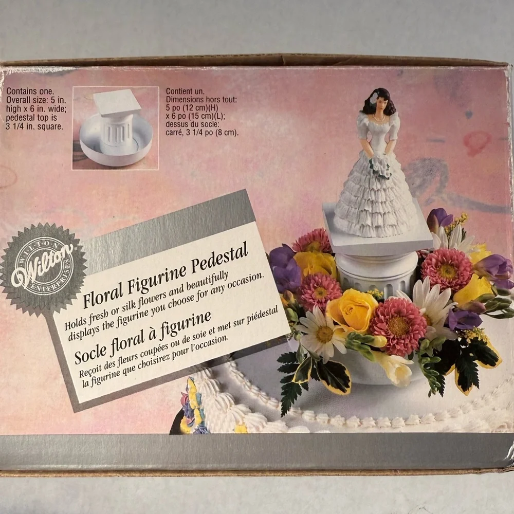 Wilton Floral Figurine Pedestal - White NWT